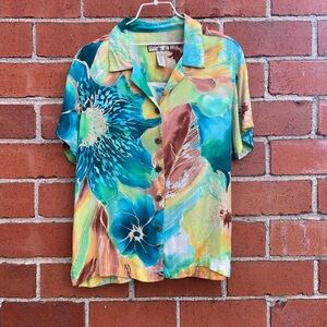 Caribbean Joe Multicolor Floral Top